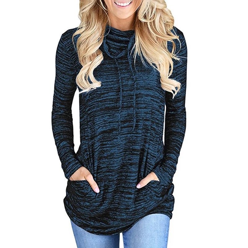 Женская футболка с карманом новая модная осенне-Весенняя женская повседневные