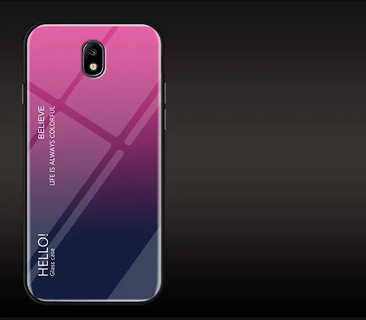Для samsung Galaxy J3, J5, J7 года Европейский чехол, роскошный жесткий защитный чехол из закаленного стекла с градиентом для samsung J330 J530 J730