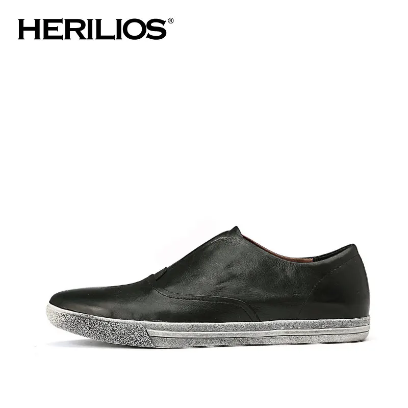 2016 Весна/Осень Herilios мужской Кожаный Brogue Платье Скольжения на loafer Вождения