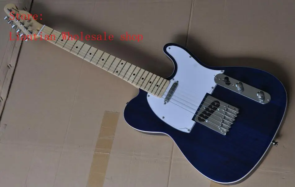 only guitar Высокое качество кленовый гриф F TELE синяя электрогитара-G - Цвет: only guitar