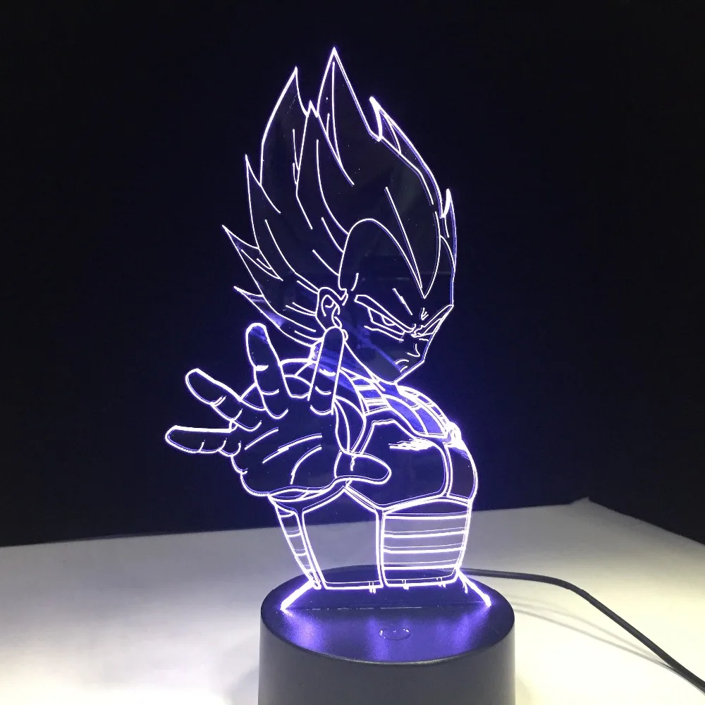 Dragon Ball 3D Акриловый ночной Светильник USB светильник для сна 3AA батарея питание 7 цветов сменная настольная лампа Декор для спальни детский подарок GX-813