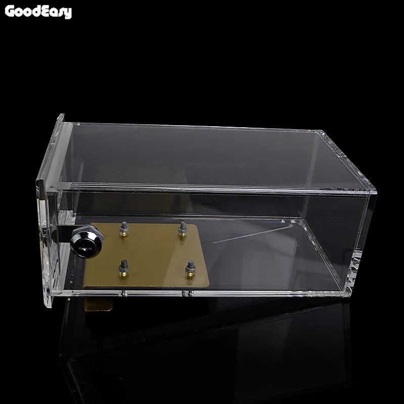 Прозрачная акриловая безопасная коробка для покерных чипов двойная защита