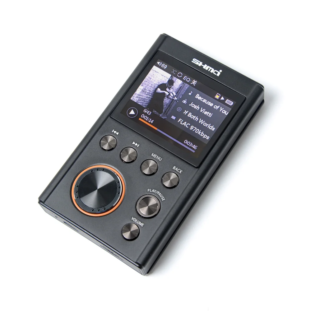 Черный SHMCI C5 MP3 HIFI DSD Профессиональный MP3 HIFI музыкальный плеер Поддержка усилителя для наушников ЦАП wm8965 DSD256 с OLED Zishan DSD - Цвет: Черный