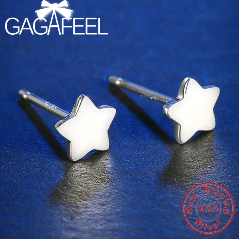Серьги гвоздики GAGAFEEL в форме пентаграммы для женщин серебро 925 пробы модные