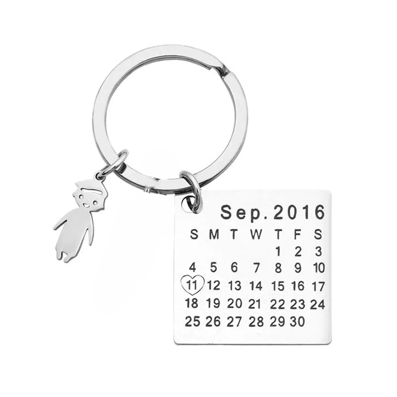 boy name calendar Новинка, дропшиппинг, на заказ, модный брелок для ключей, календарь llaveros, пара, брелок для ключей, для бойфренда, подруги, ювелирное изделие, подарок для влюбленных - Цвет: boy name calendar
