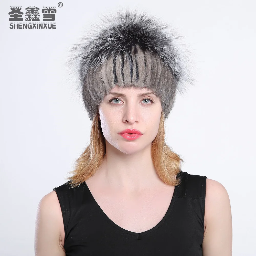 2017 Лидер продаж модные зимние теплые женские вязаные шапки норковые