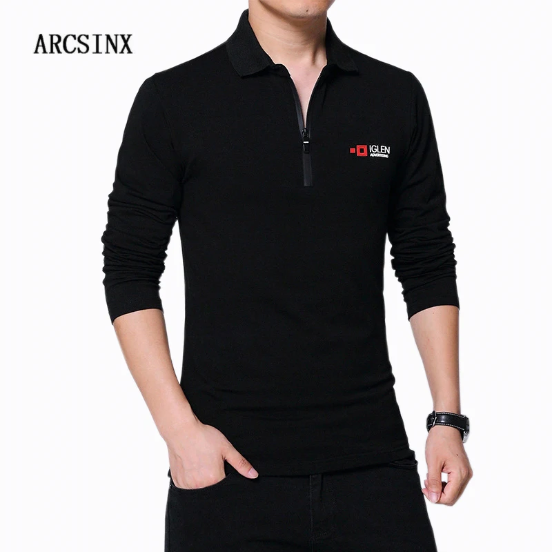 Мужская футболка-поло ARCSINX черная Облегающая рубашка большого размера 5XL 4XL 3XL с
