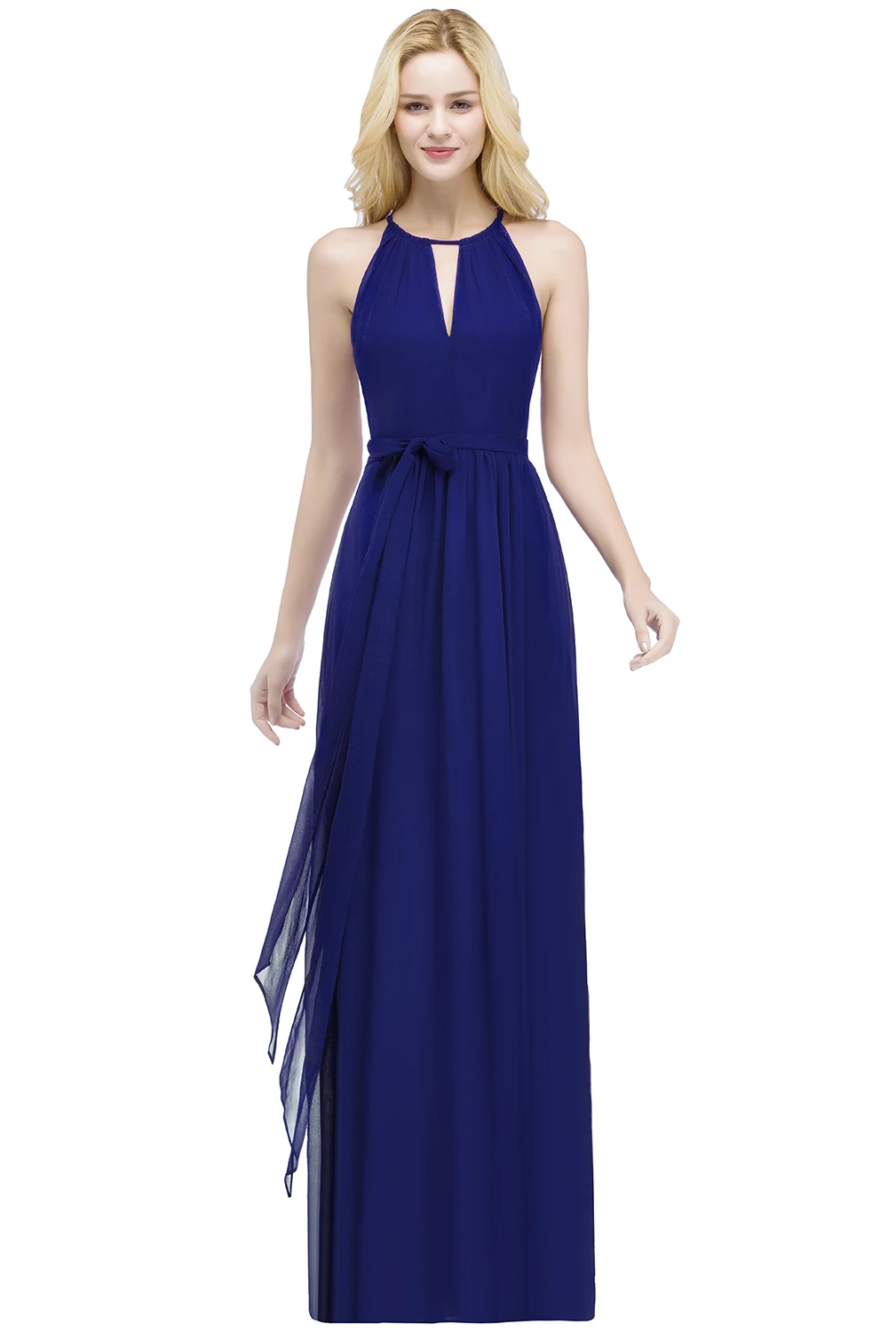 Vestido de festa longo A Line Purple Bridemaid Dresses Long Halter Simple Chiffon Prom Dress Wedding Party Gowns | Свадьбы и