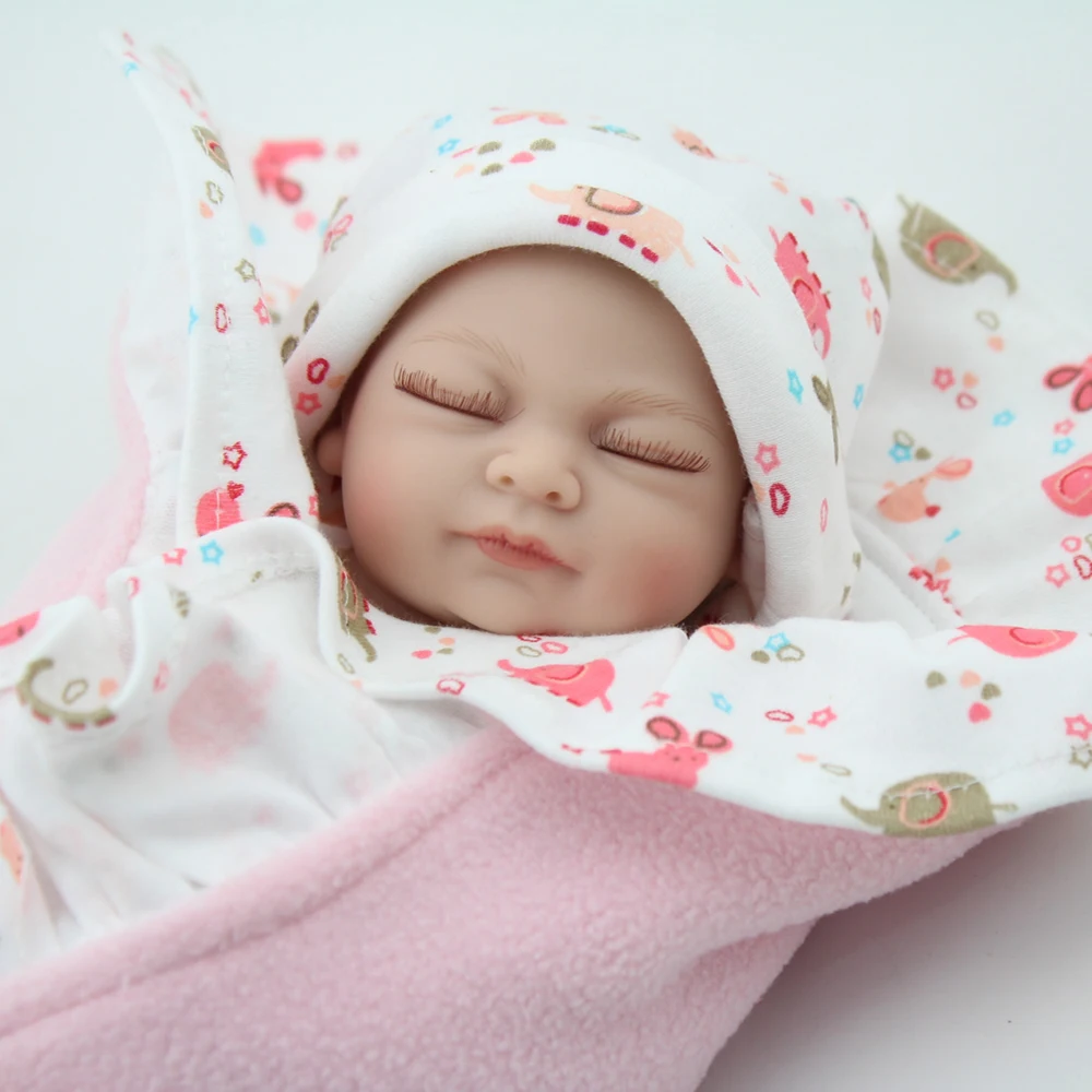 Мягкая виниловая кукла 10 дюймов Preemie настоящая силиконовая Спящая девушка Reborn