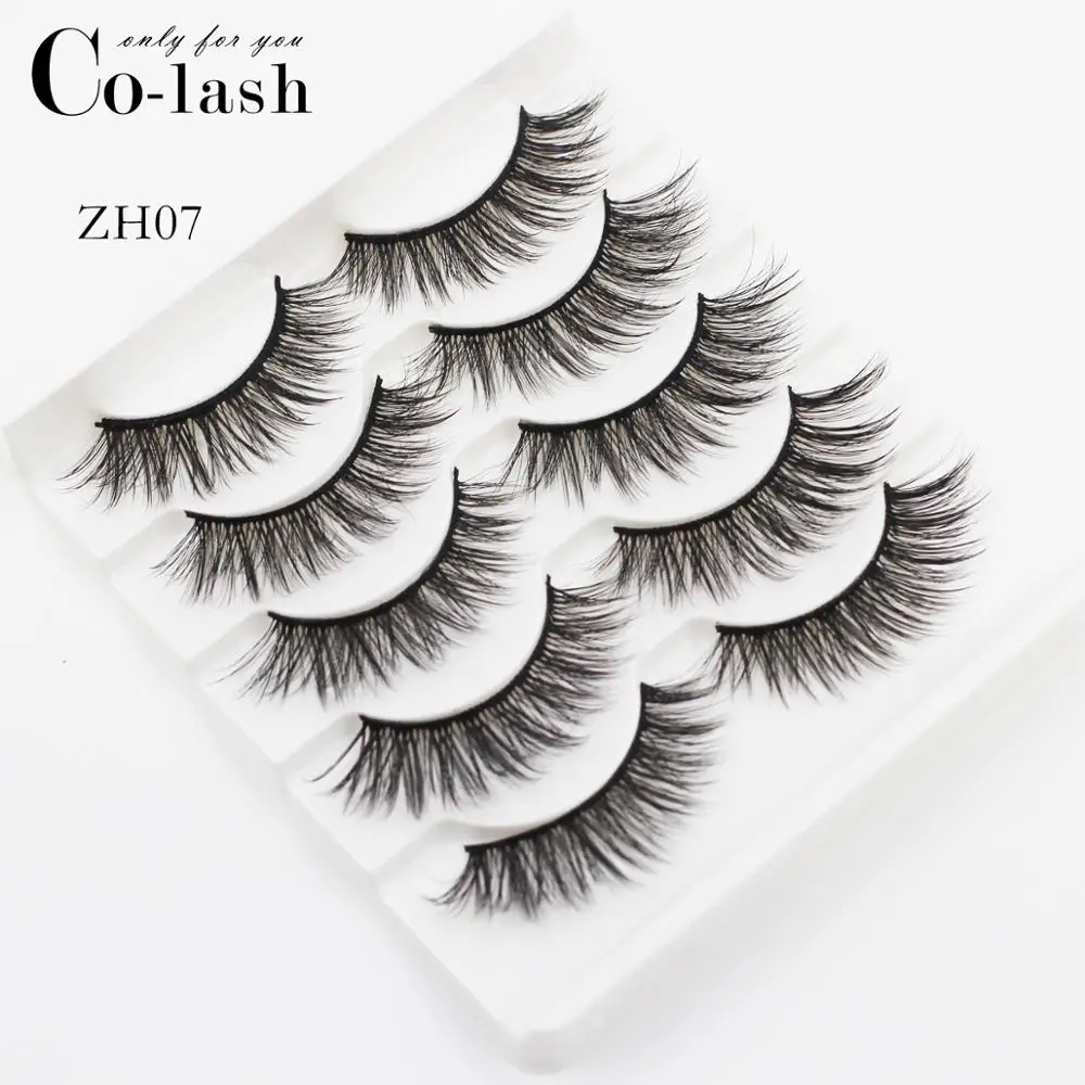 Colash ZH01 5 пар Накладные ресницы пушистые норковые ресницы ручной работы длинные натуральные 3D ресницы густой мех драматический вид