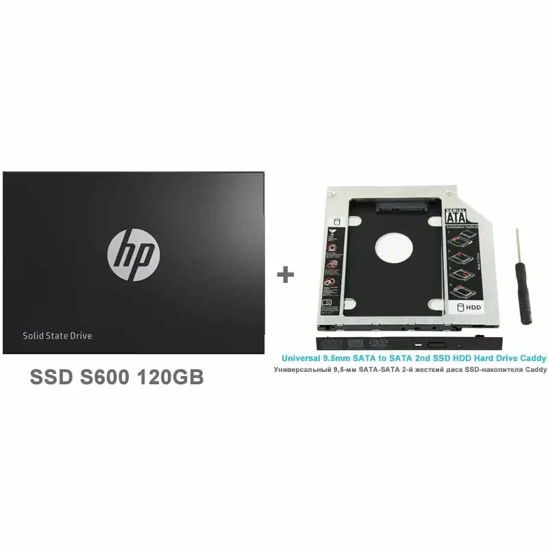 Hp SSD 120GB S600 2," SATA III 3D NAND Внутренний твердотельный накопитель до 520 МБ/с./С/500 МБ/с./с HDD Caddy жесткий диск HD 120 ГБ