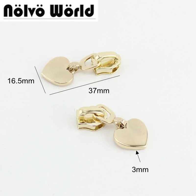 

30pcs Light Gold 5# nylon coil zipper 5# metal teeth pullers,Handmade workshop bags purse wallets crafts