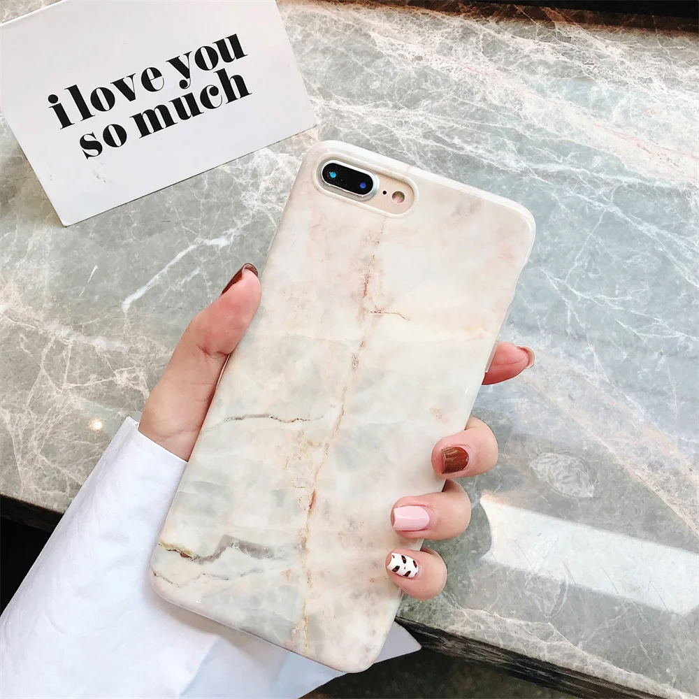 Marble Silicone Case For iPhone 8 7 Plus XS Max Luxury Glossy Smooth Surface Cover 6 6S X XR 10 Phone Soft |