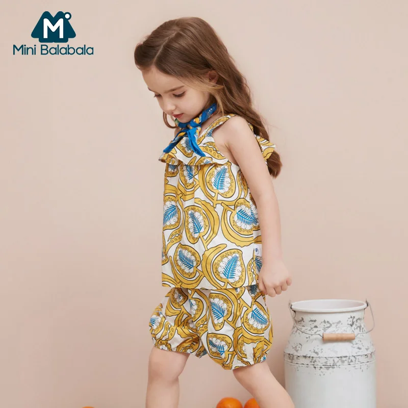 Комплект одежды на подтяжках Mini balabalaGirls Новинка лета 2019 стильный детский жилет +