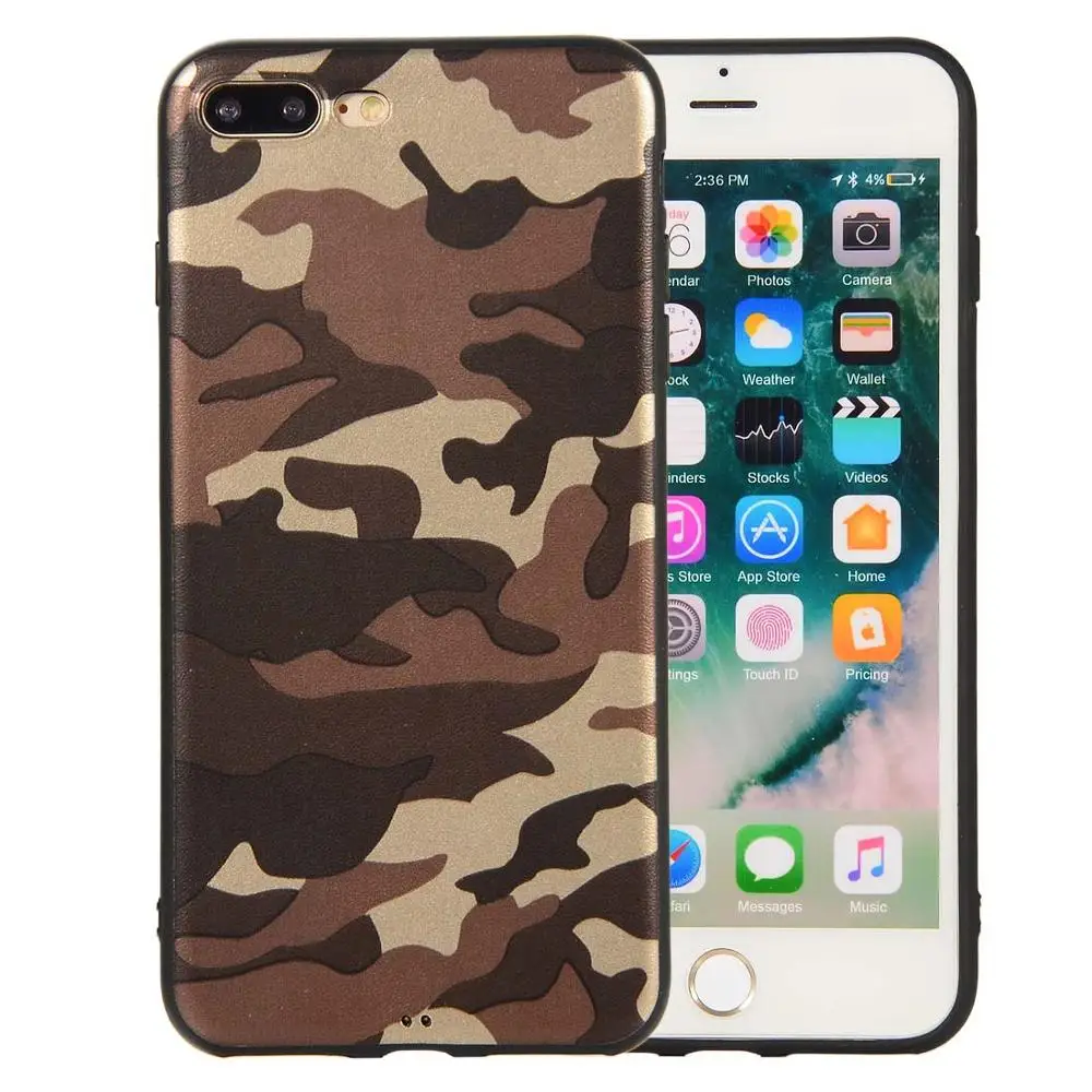 brown Чехол для Телефона iPhone 7 Plus 8 XS 11 Pro Чехол Армейский Камуфляж Камуфляжный узор ТПУ гелевый защитный чехол для iPhone 6S X XR XS Max - Цвет: brown