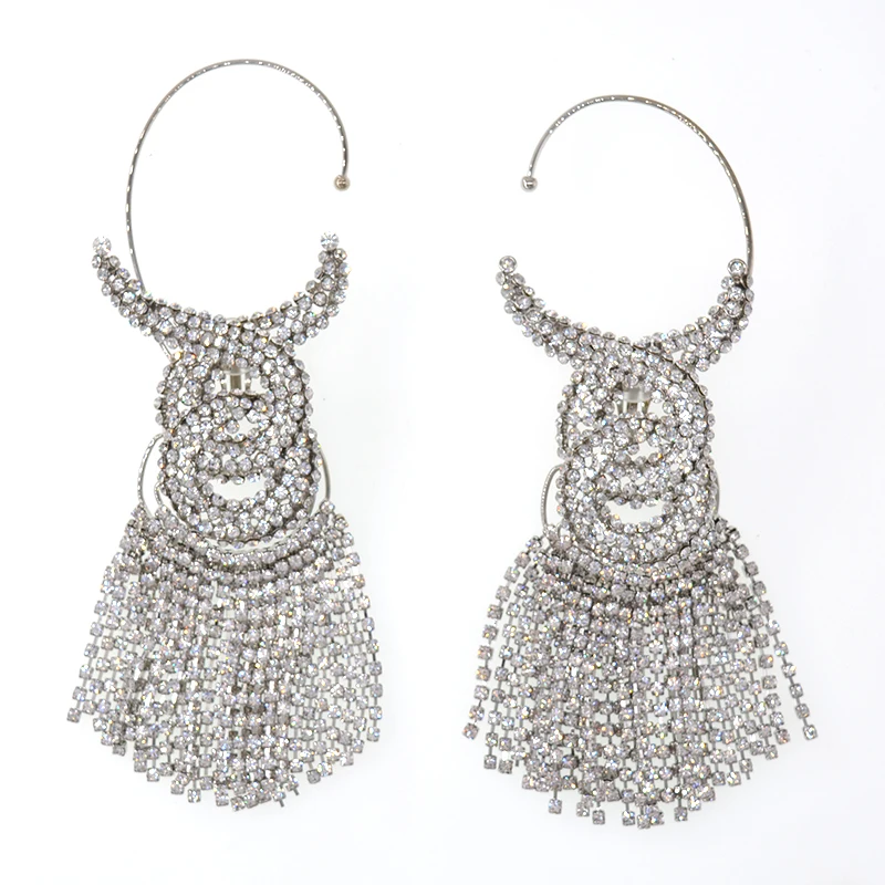 Модные Роскошные барокко элегантная брендовая кристаллы свисающие серьги для