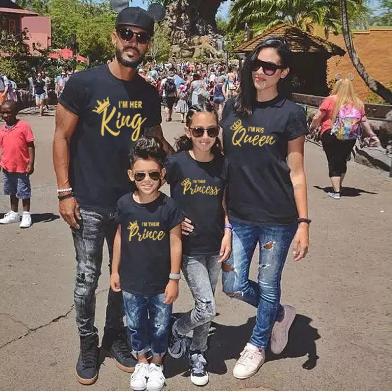 Одинаковая одежда для семьи модная футболка с надписью папы мамы ребенка девочки