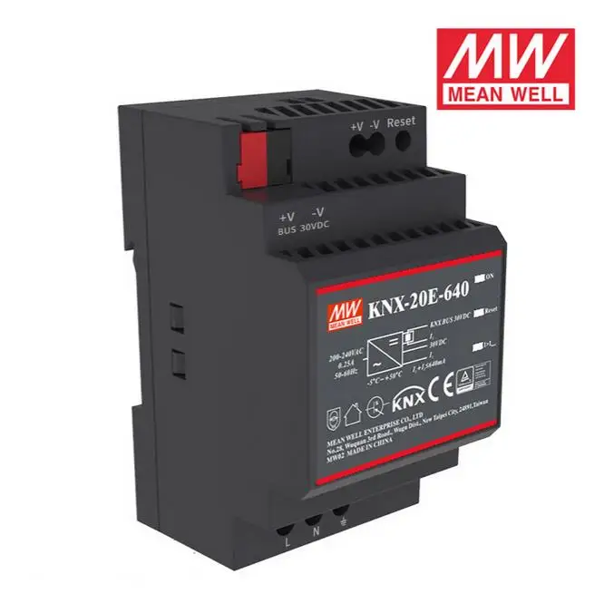 

MEAN WELL KNX-20E-640 640mA 30Vdc 20W meanwell KNX Power Supply KNX-20E with integrated choke