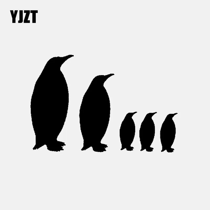 

YJZT 13.7CM*9.2CM Penguin Family Car Sticker Vinyl Decals Decoration Black/Silver C3-2141