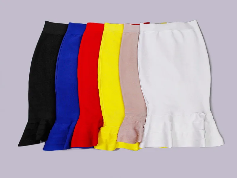 Эластичная трикотажная Сексуальная Женская юбка длиной до колена с высокой