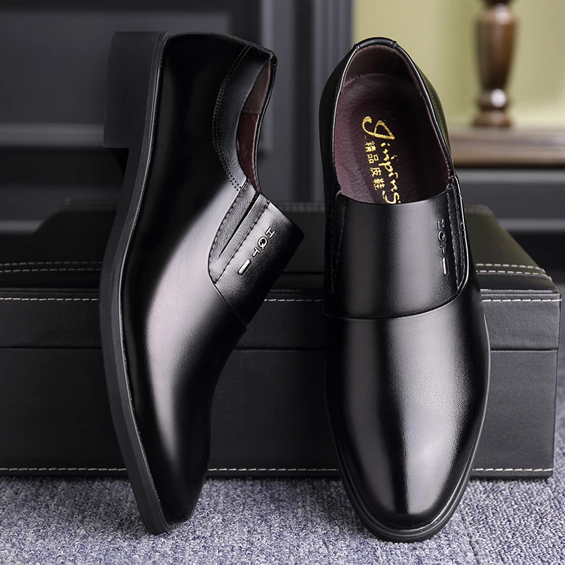 Мужские свадебные туфли YEINSHAARS коричневые или черные Формальные из кожи