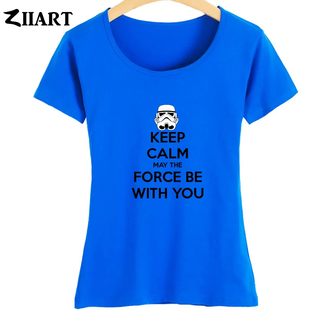 Звездные войны KEEP CALM MAY THE FORCE BE WITH YOU одежда для пары летние женские футболки с