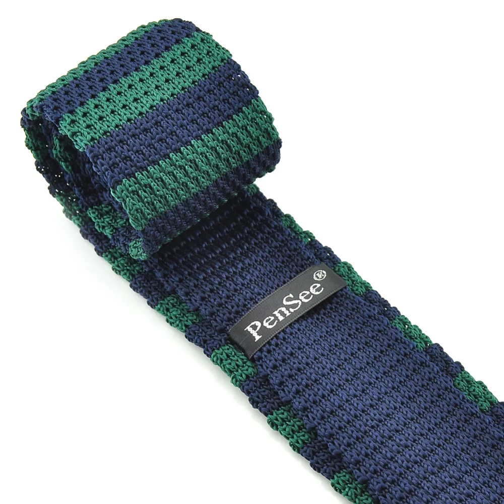 PenSee Hot sell Mens Navy Blue &amp Dark Green Slim 2.16&quot Knitted Tie #14 | Аксессуары для одежды
