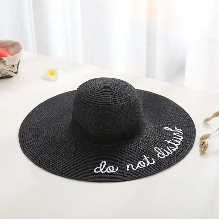 Брендовая Новинка 2018 с вышитыми буквами Кепка большими полями Дамская Летняя