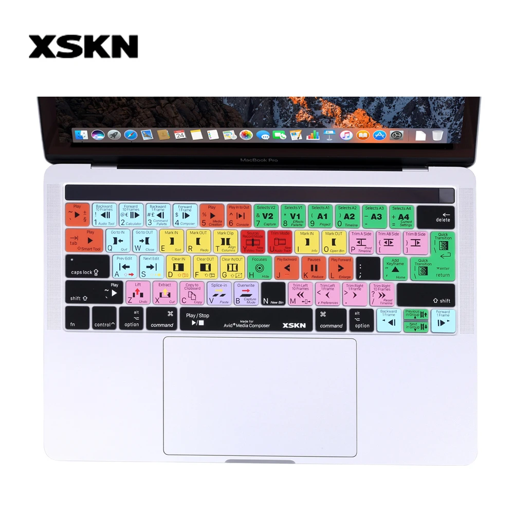 Клавиатура XSKN Avid Media Composer с горячими клавишами для сенсорной панели Macbook 13 15 A1706 A1707