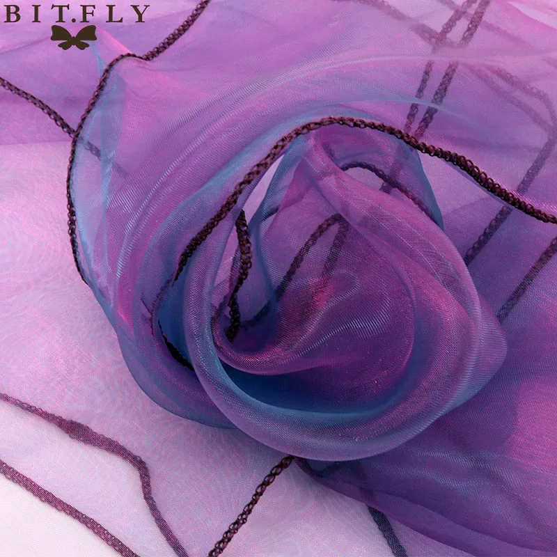 Gradually purple Продвижение мятно-зеленый 10 м* 1,35 м прозрачная органза Swag ткань домашняя Свадебная отделка органзы ткань драпировка для стола, HQ - Цвет: Gradually purple