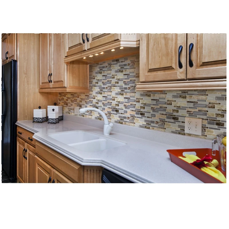 Vividtiles самоклеющаяся 3D Наклейка на стену DIY Кухня Ванная виниловая кожура и палка микс коричневый мрамор мозаика плитка-1 лист