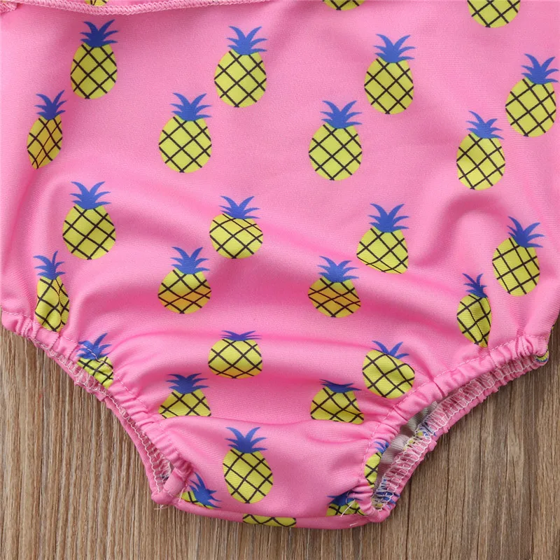 Детский цельный купальник для девочек 2018 бикини с принтом фламинго и ананаса