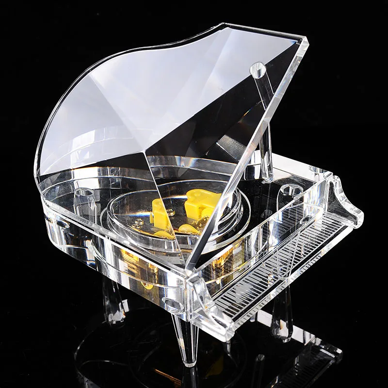 

Color crystal piano music box, creative couple birthday gift, Christmas music box