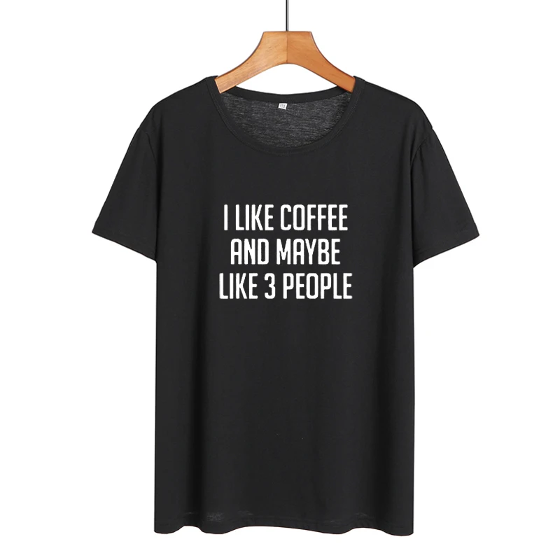 black-white Moda Mujer летняя футболка I Like coffee Tumblr Harajuku coffee Lovers слоган Ulzzang черная белая футболка женская одежда топы - Цвет: black-white
