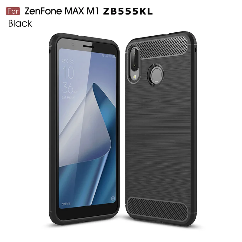 Углеродного волокна матовый Силиконовый чехол на Asus Zenfone Max (M1) ZB555KL 5.5&quot случае