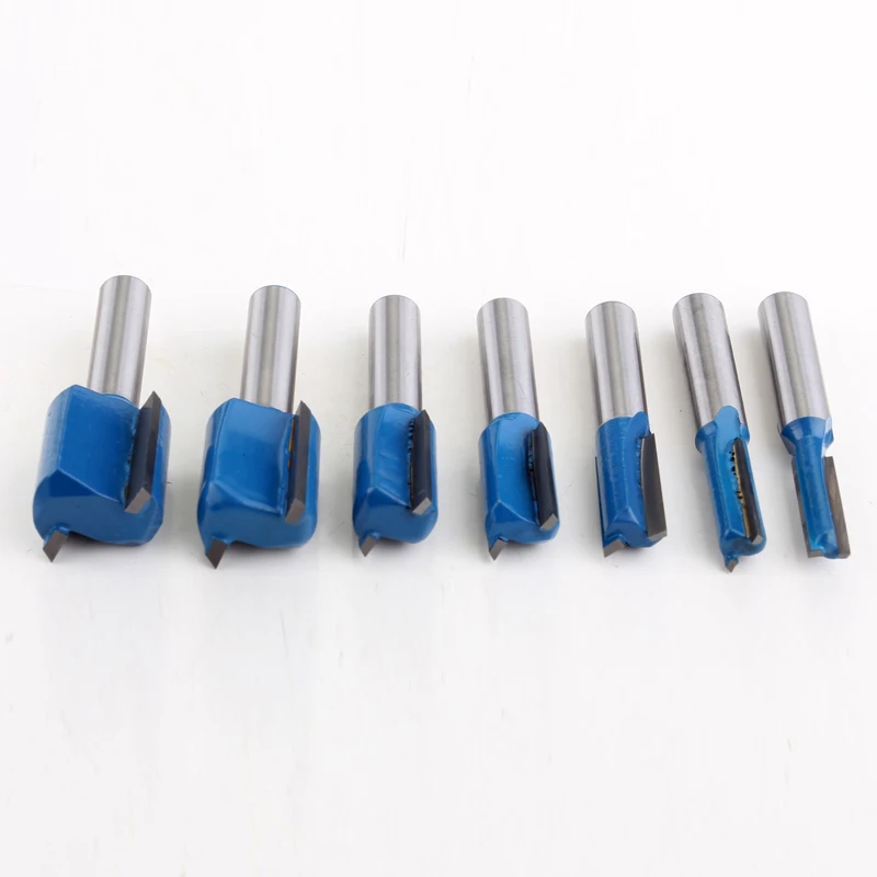 7PC 8mm Shank high quality Straight/Dado Router Bit Set 6 8 10 12 14 18 20mm Diameter Wood Cutting Tool Bits | Инструменты