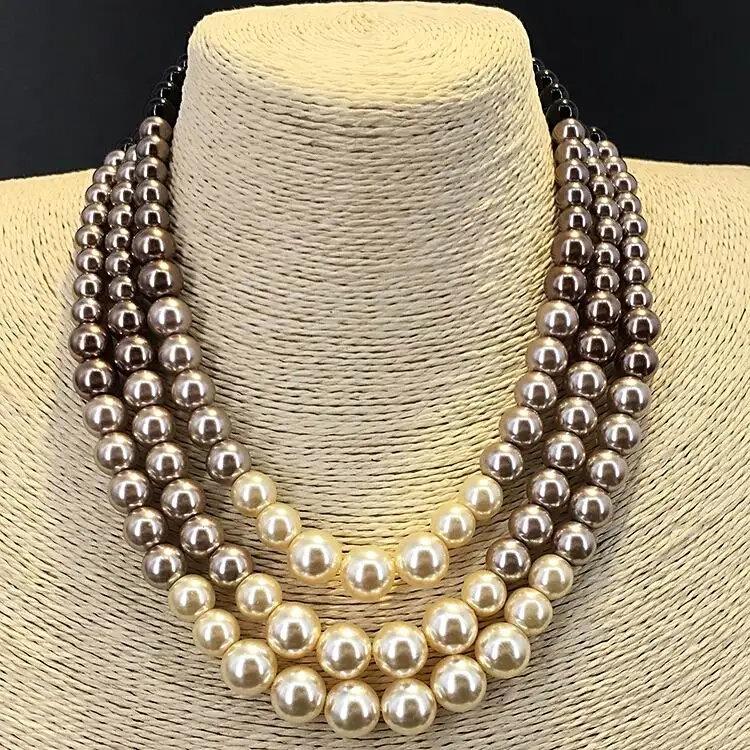 Роскошное ожерелье чокер с имитацией жемчуга женская бижутерия Классическая