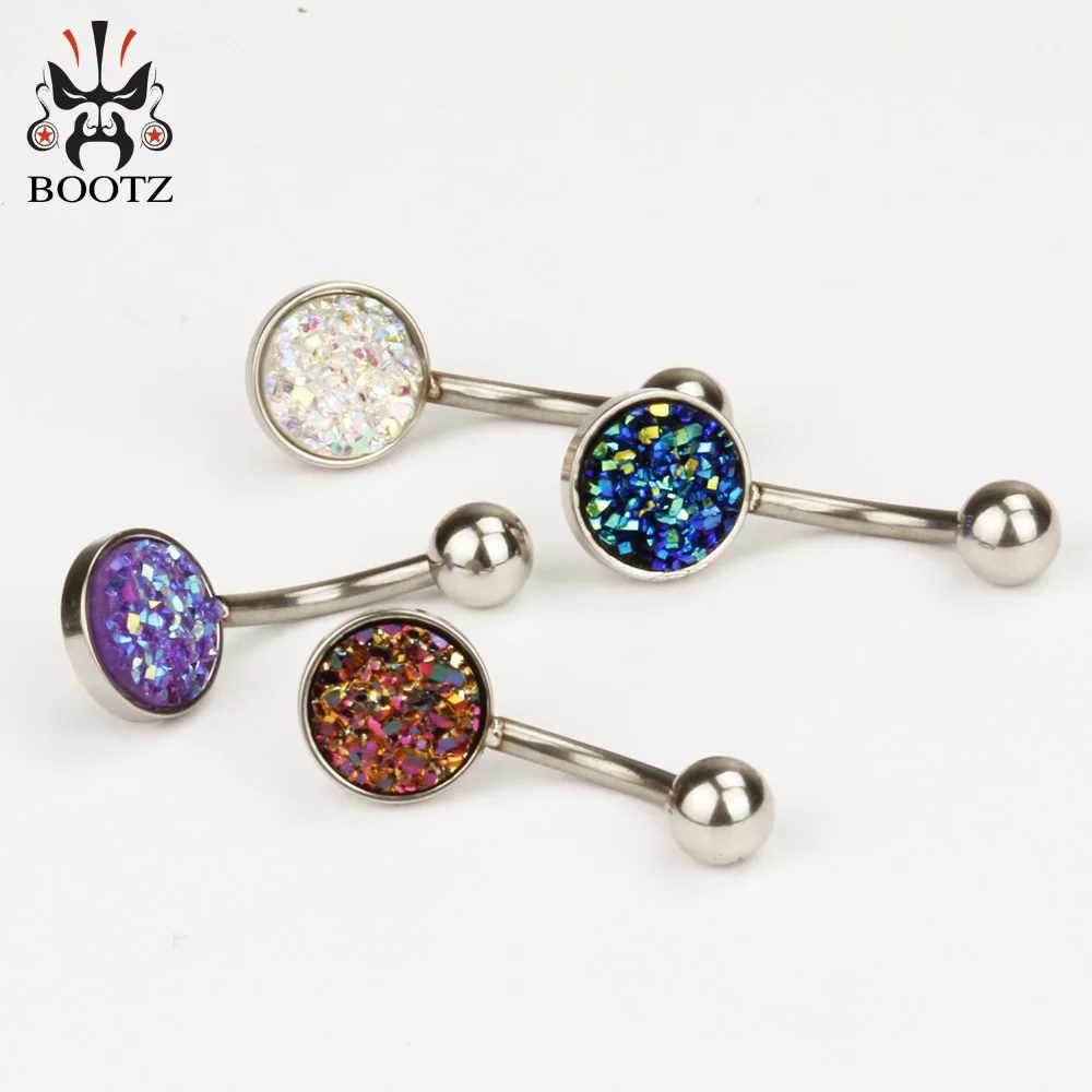 Wholesale Price Popular Stainless Steel Silver Navel Belly Ball Ring Body Jewelry Piercing Mix 5 Colors Total 50PCS | Украшения и