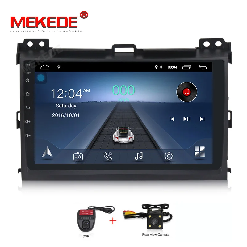 DVD CAMERA DVR MEKEDE HD 2din 9 дюймов Android 8,1 автомобильный dvd-плеер для Toyota Prado 120 Автомобильный мультимедийный плеер Автомобильный Радио gps Навигация BT карта - Цвет: DVD CAMERA DVR