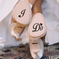 i do wedding decoration accessories personalised shoes decals waterproof removable vinyl wedding shoes sticker g633