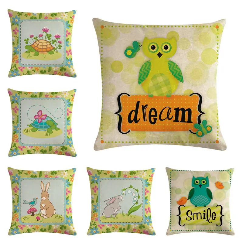 С принтом из мультфильма с маленькими животными 16 HomerDecor чехол для подушки