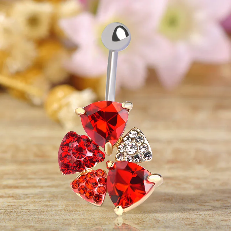 Модные пикантные кольца для пупка с цветком и стержень расты вилка украшение