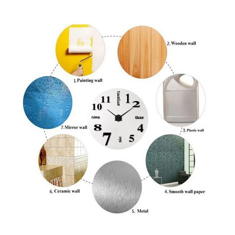 Новые часы настенные Horloge 3D Diy акриловые зеркальные наклейки украшения дома