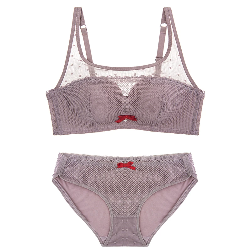 Summer new fresh seamless young girls small lace underwear sets push up women lingerie set sexy fashion bra and panty 4 colors | Женская