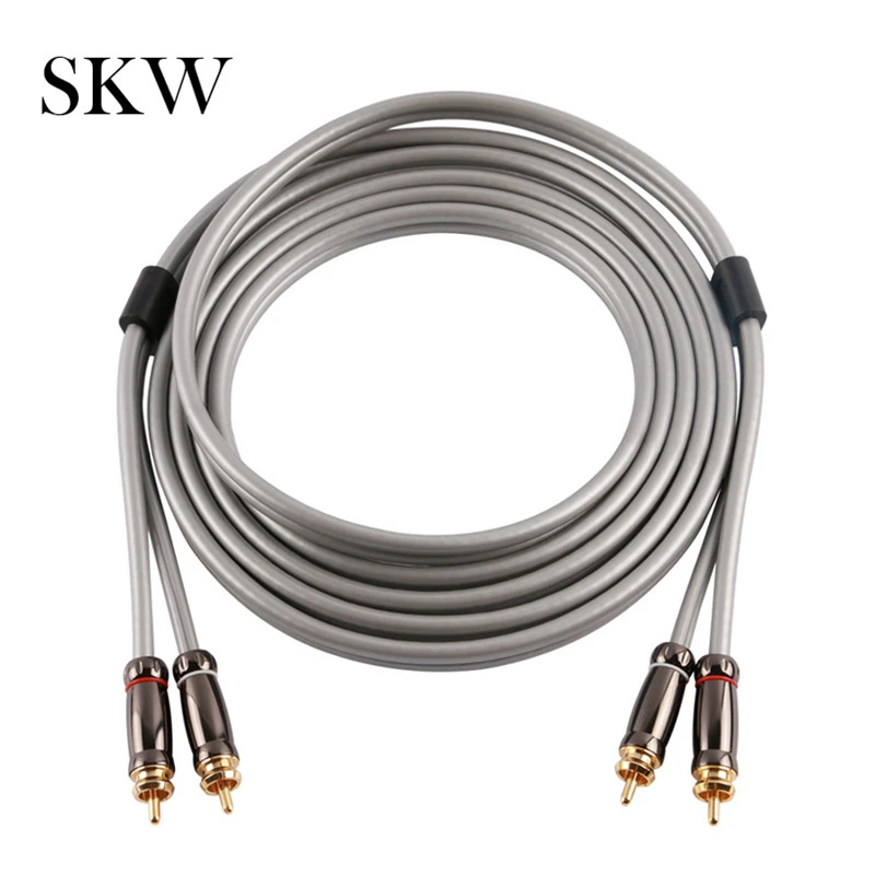 Аудиокабель SKW 2RCA на 2 RCA штекер с позолоченным 24 каратным покрытием 1 м 5 3 8 10 15 для