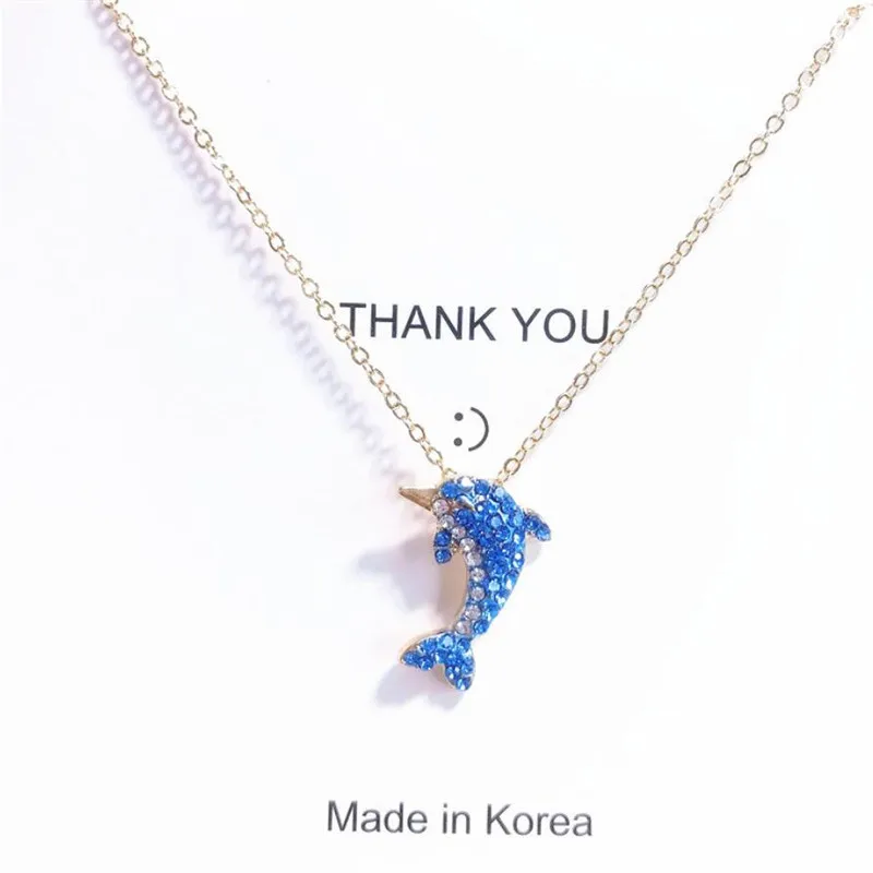 Высшее качество голубые серьги колье женское сердце Корейская личность