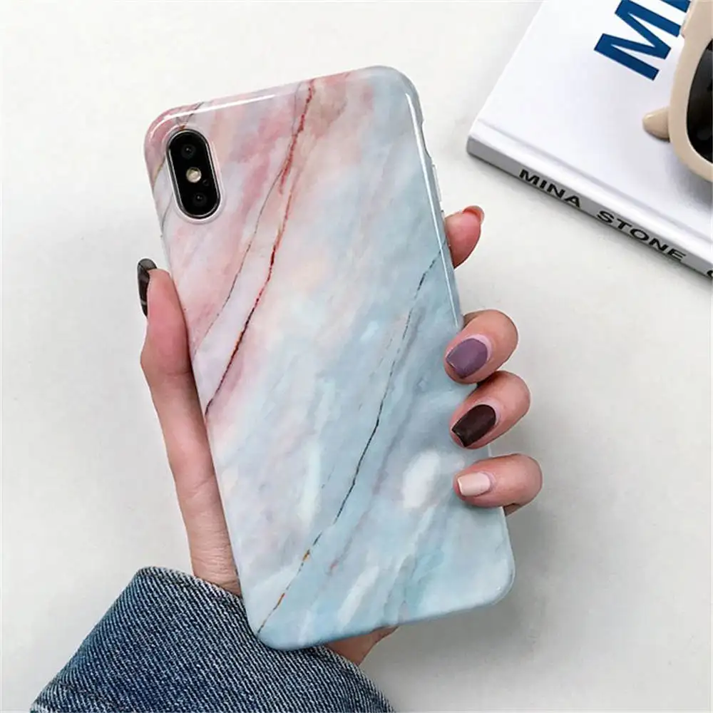 Moskado Роскошный Мраморный чехол для iPhone XS Max 7 8 6 6S Plus X XR XS гранитный камень текстура чехол для телефона мягкий IMD силиконовый чехол