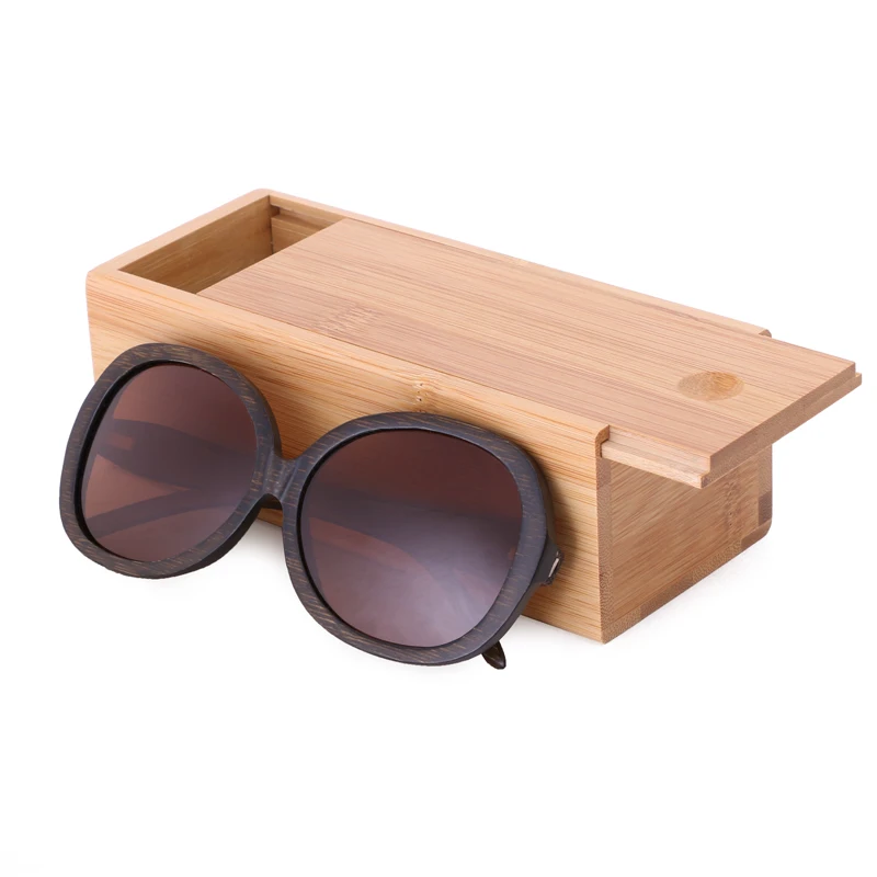 brown lens with case BerWer, коричневые бамбуковые солнцезащитные очки, деревянные поляризационные солнцезащитные очки, женские очки с защитой от УФ 400 - Цвет линз: brown lens with case