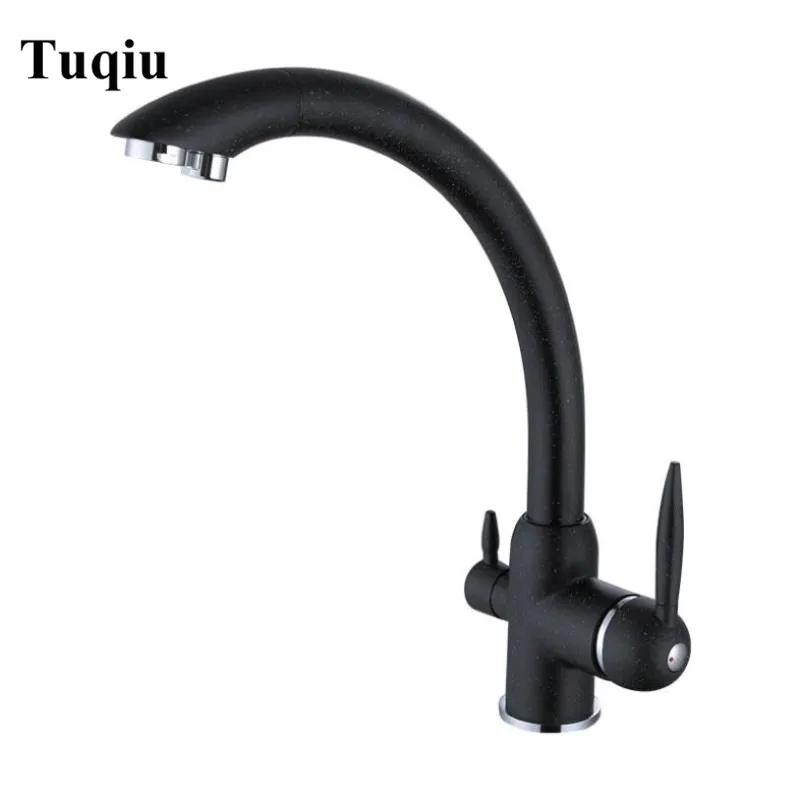 

Kitchen Faucets Swivel Direct Drinking 360 Degree Rotation with Water Purification Features Double Handle Tri Flow 3 Way