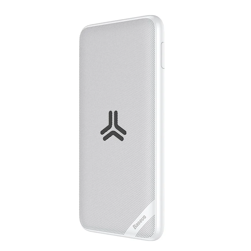 White Power Bank Baseus 10000 мАч, зарядное устройство Qi, Беспроводная зарядка для iPhone 11 Pro Max, samsung, зарядное устройство, USB PD, быстрая зарядка, тонкий внешний аккумулятор - Цвет: White Power Bank